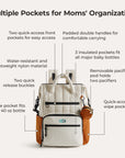 large diaper bag backpack for parents tangerine